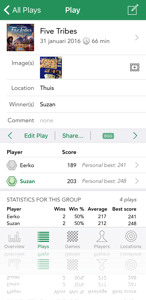 Board Game Stats – Play tracking, collection management and score